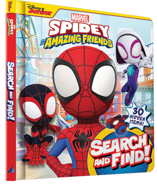 Marvel Spidey and His Amazing Friends search and find book with Spider-Man and other characters.