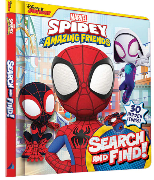 Marvel Spidey and His Amazing Friends search and find book with Spider-Man and other characters.