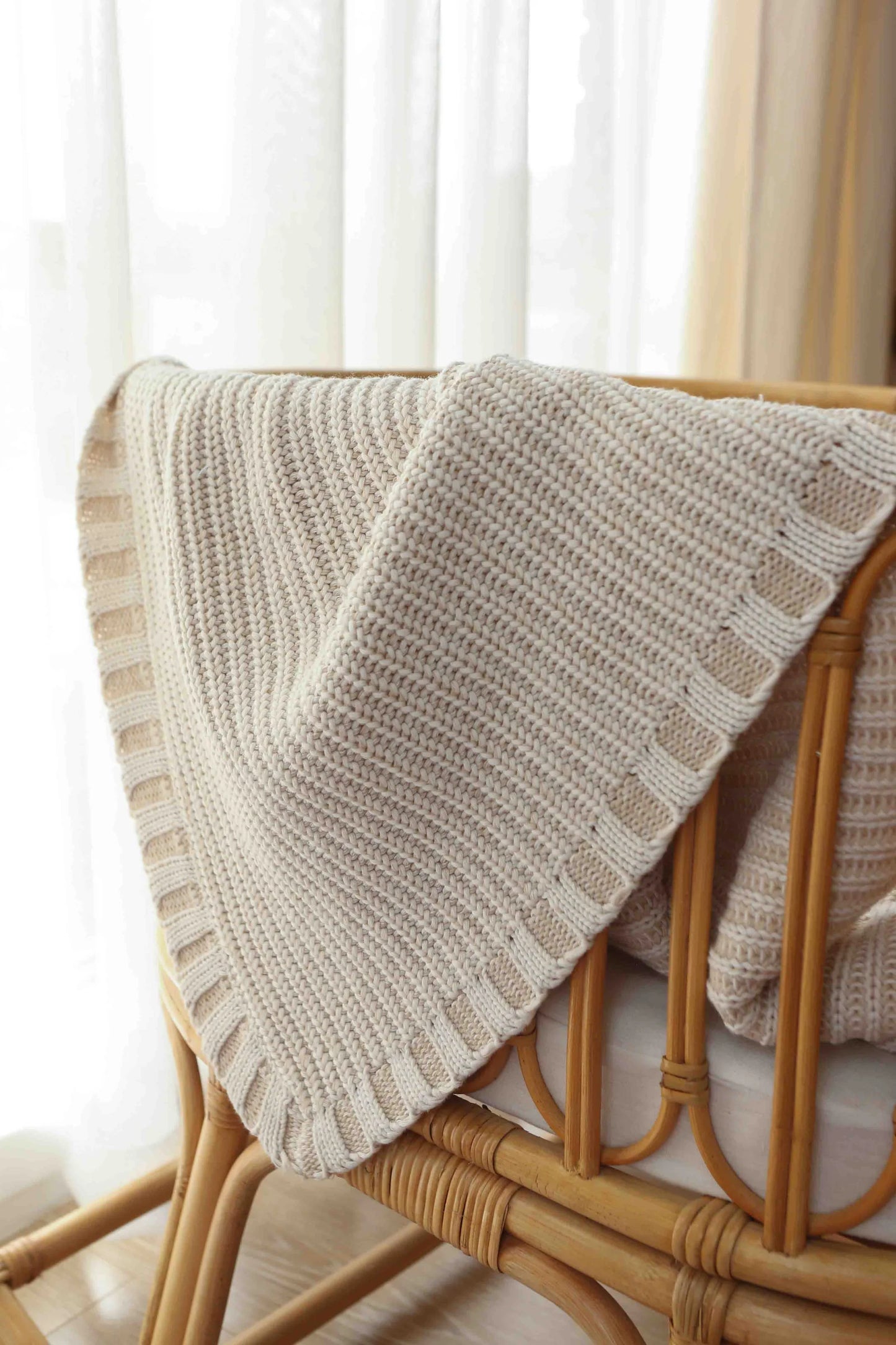 FRECKLES THE LABEL CHUNKY KNIT BLANKET | OAT