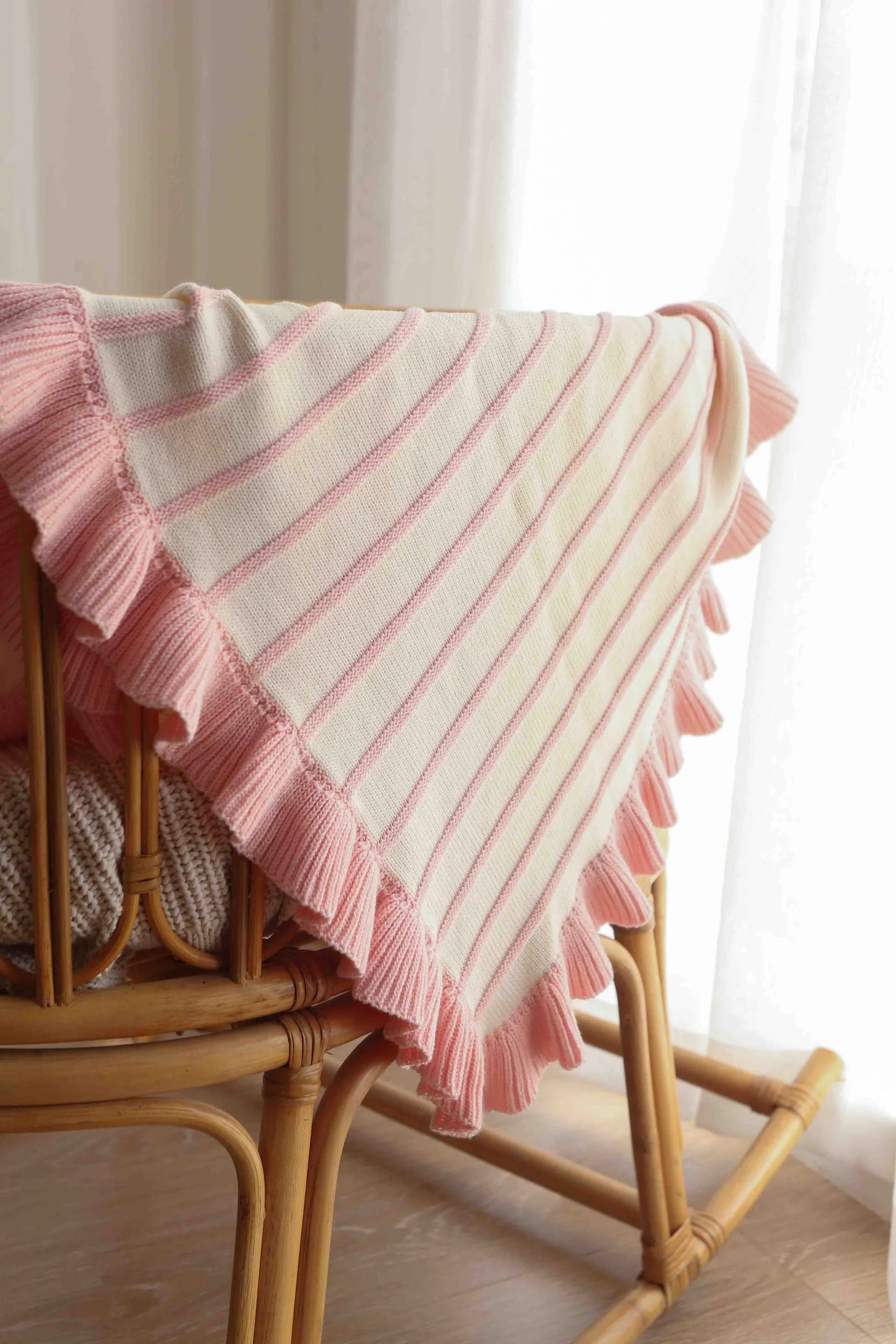 FRECKLES THE LABEL RAISED STRIPE KNIT BLANKET | SWEETPEA