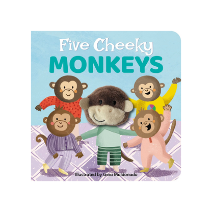 Kids Finger Puppet Board Book - Five Cheeky Monkeys