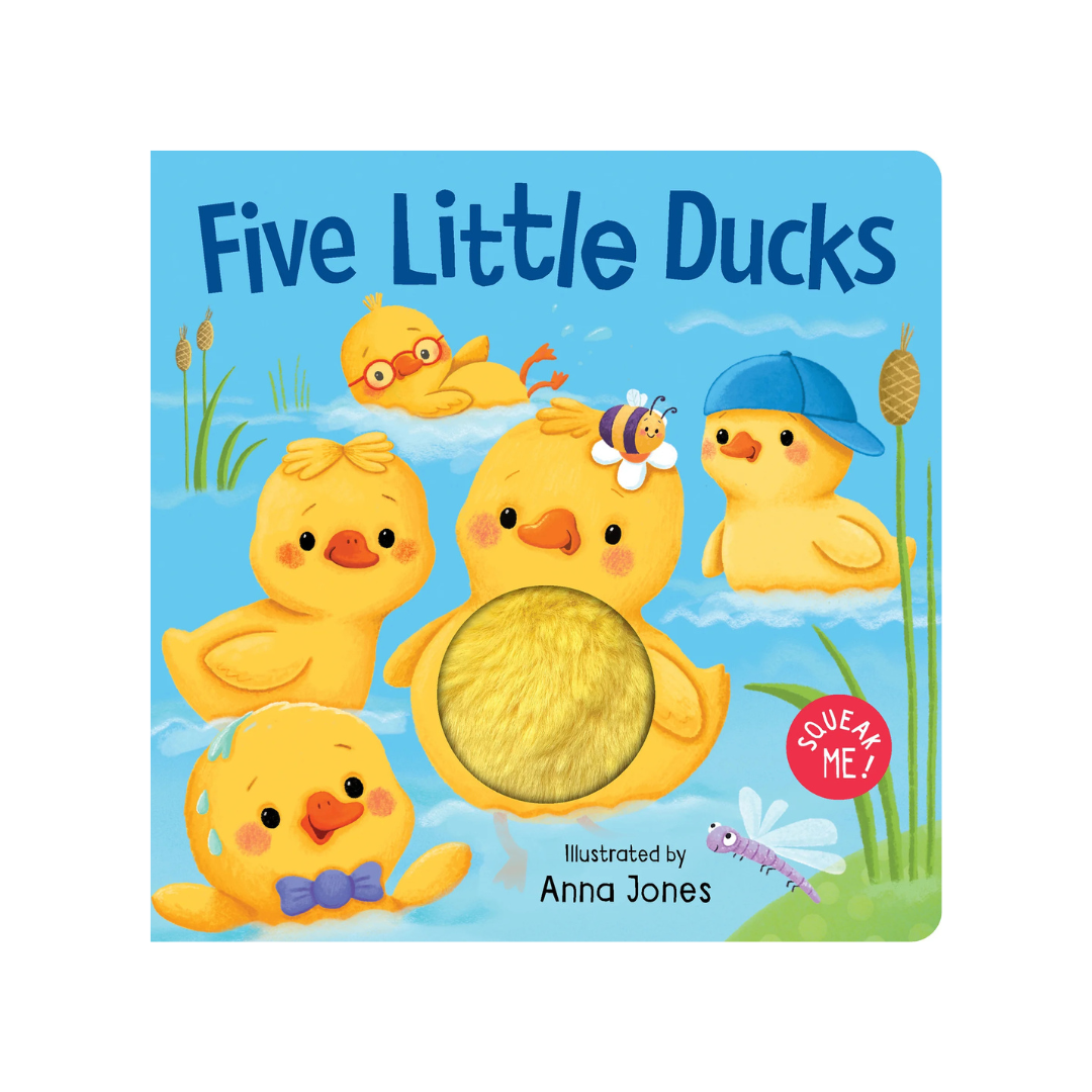Kids Squeaky Plush Board Book - Five Little Ducks