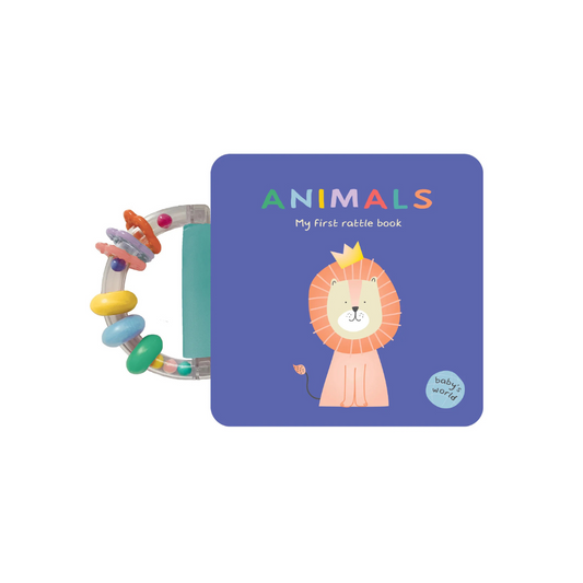 Kids Rattle Handle Board Book - Animals