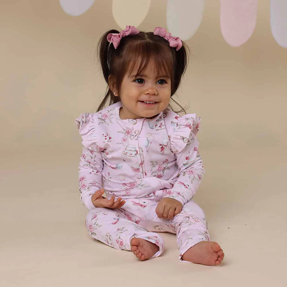 Snuggle Hunny Snugglesuit Convertible Romper | Alice's Tea Party - Angus & Dudley Collections