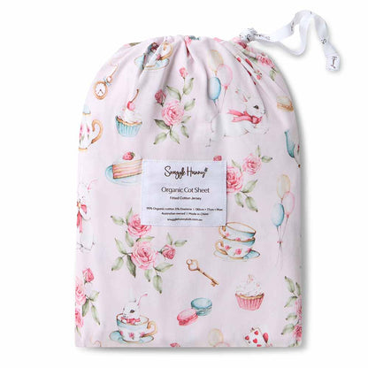Snuggle Hunny Fitted Cot Sheet - Alice's Tea Party