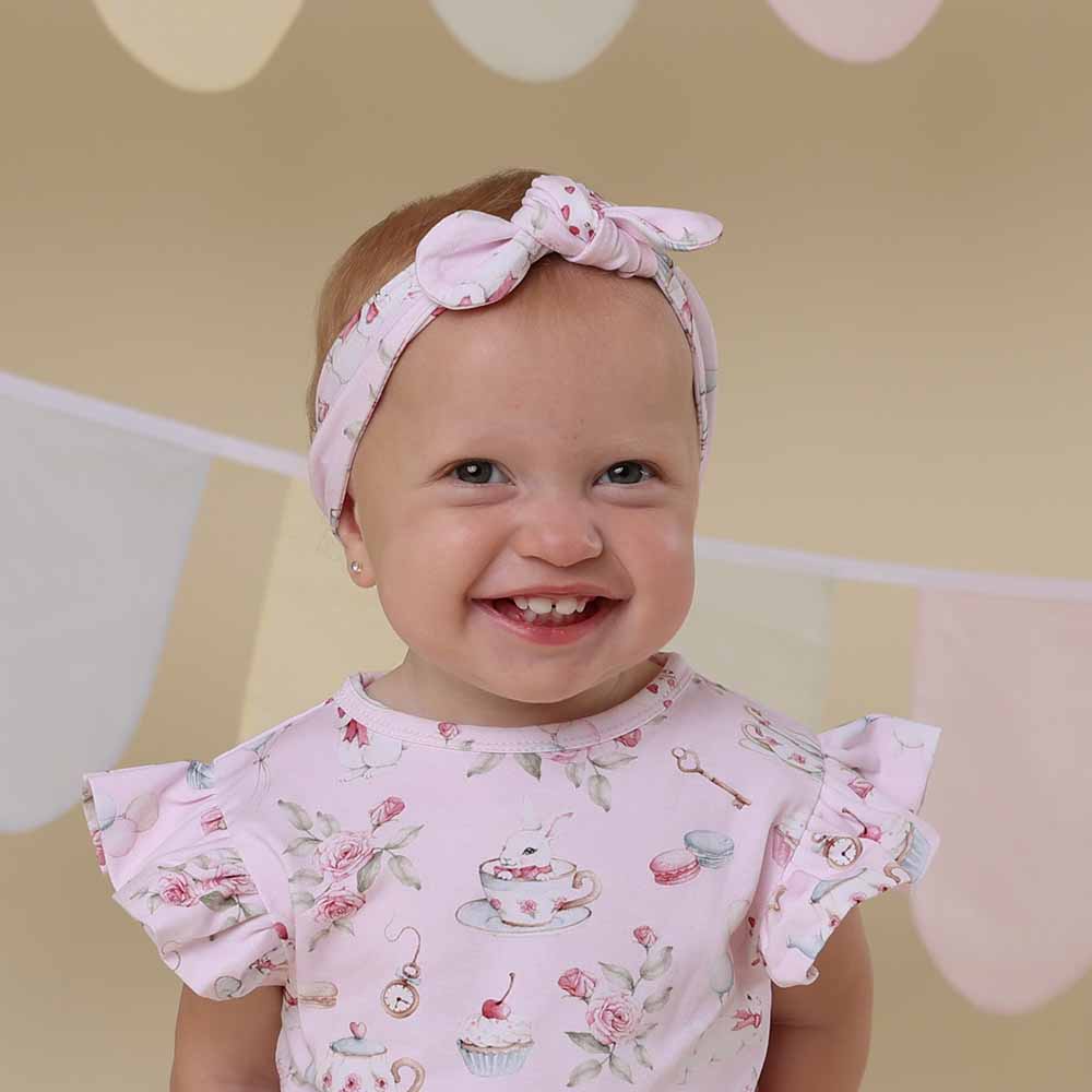 Snuggle Hunny Topknot Headband - Alice's Tea Party