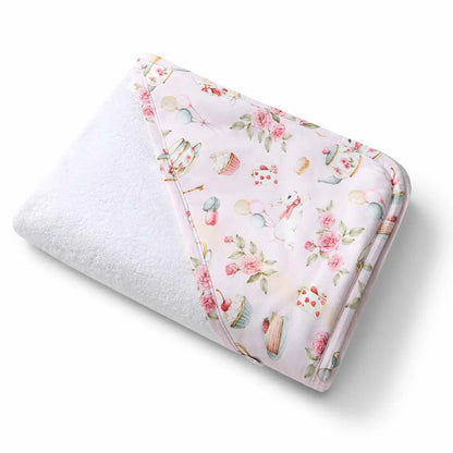Snuggle Hunny Hooded Organic Cotton Towel - Alice's Tea Party