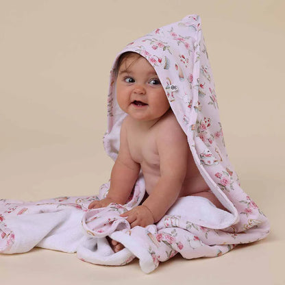 Snuggle Hunny Hooded Organic Cotton Towel - Alice's Tea Party