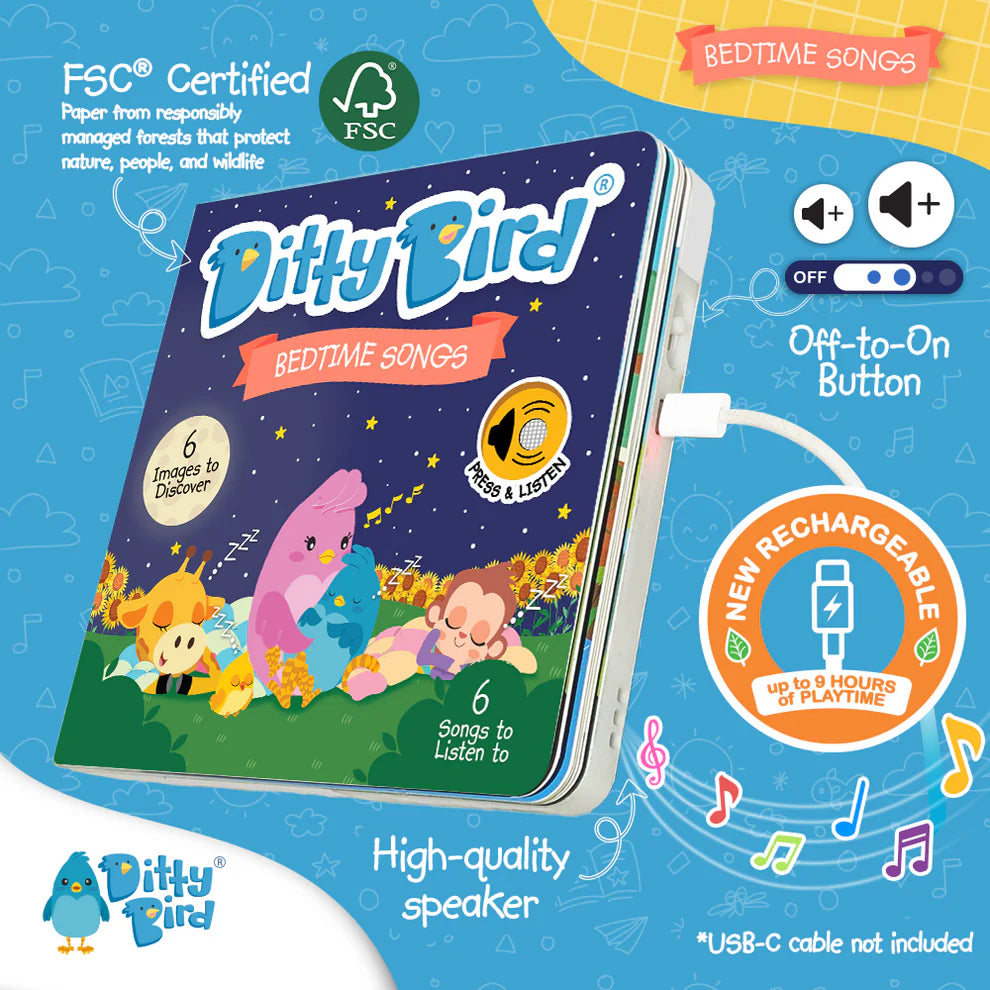 DITTY BIRD RECHARGEABLE BOOK | BEDTIME SONGS