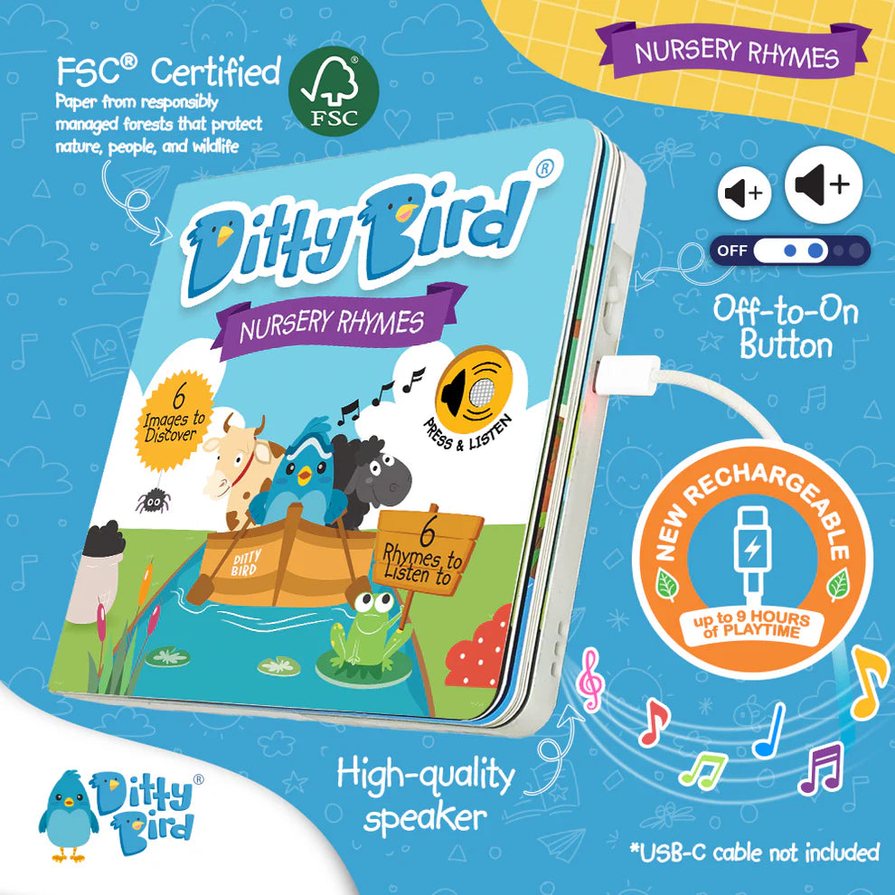 DITTY BIRD RECHARGEABLE BOOK | NURSERY RHYMES