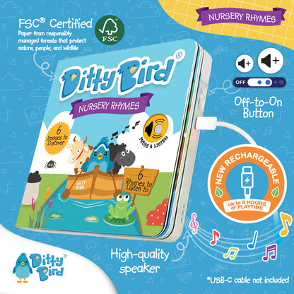 DITTY BIRD RECHARGEABLE BOOK | NURSERY RHYMES
