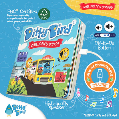 DITTY BIRD RECHARGEABLE BOOK | CHILDREN'S SONGS