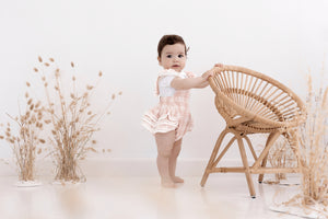 Aster and Oak Cotton Muslin Overall - Pink Gingham