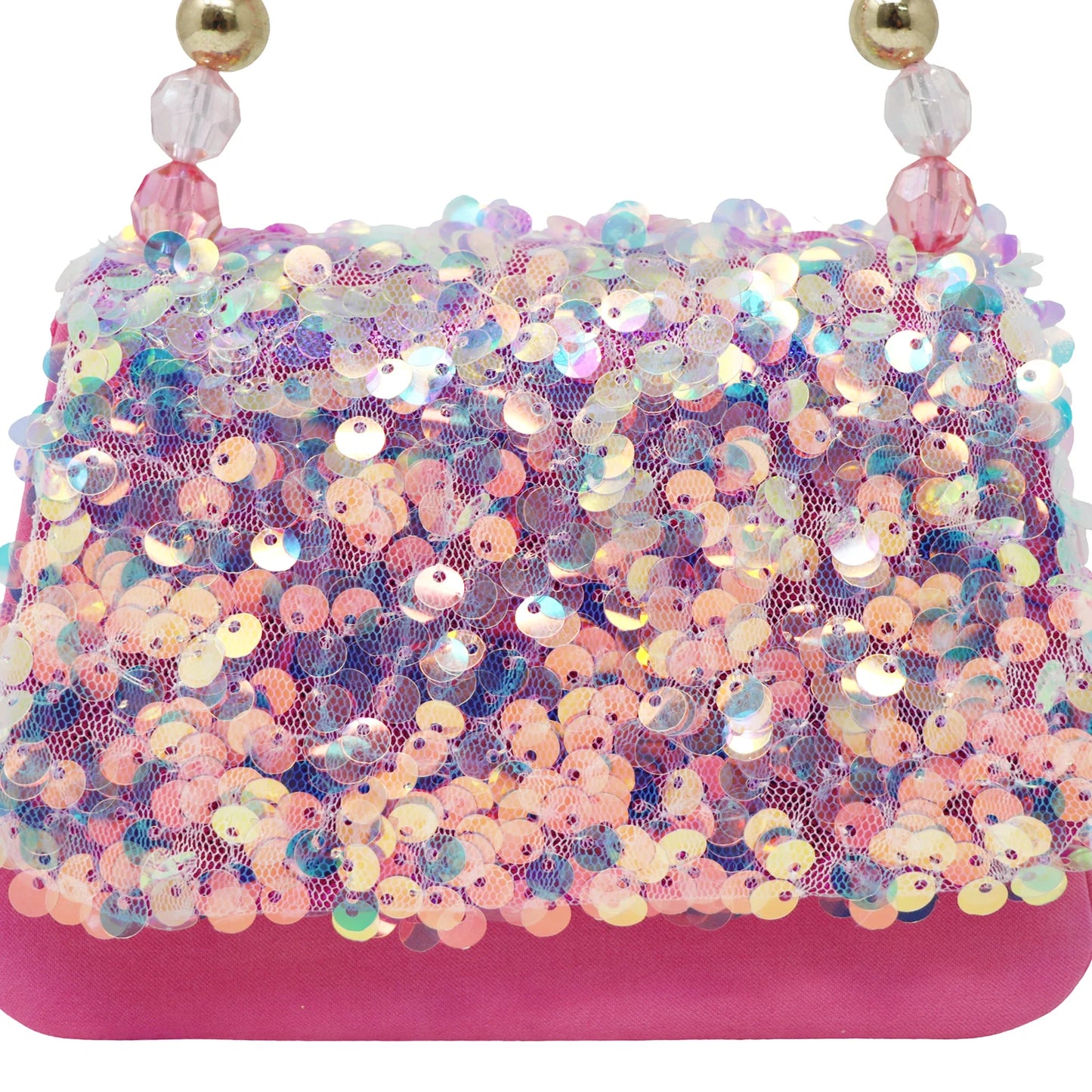 Pink Poppy Mermaid Flip Sequin Handbag