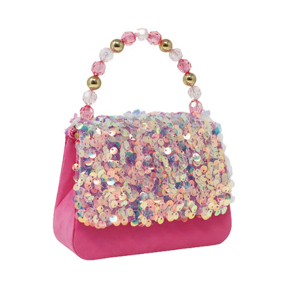 Pink Poppy Mermaid Flip Sequin Handbag