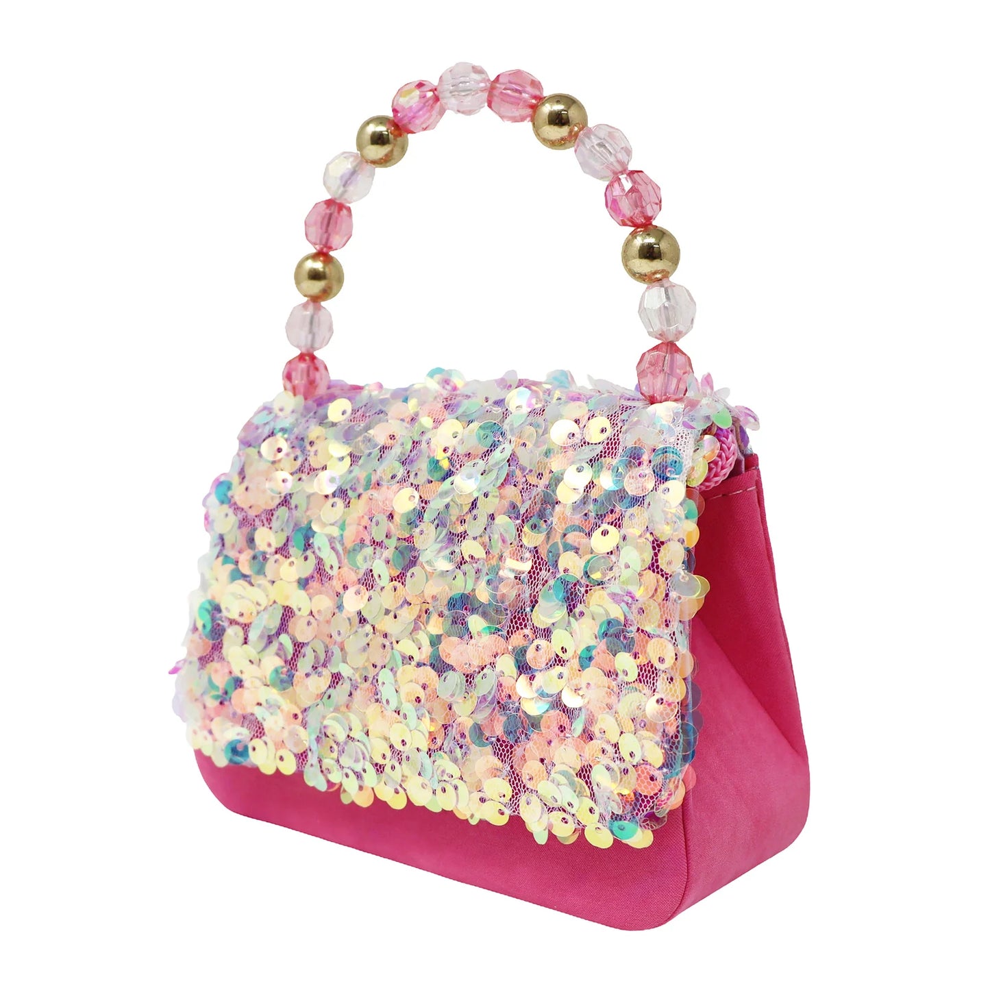 Pink Poppy Mermaid Flip Sequin Handbag