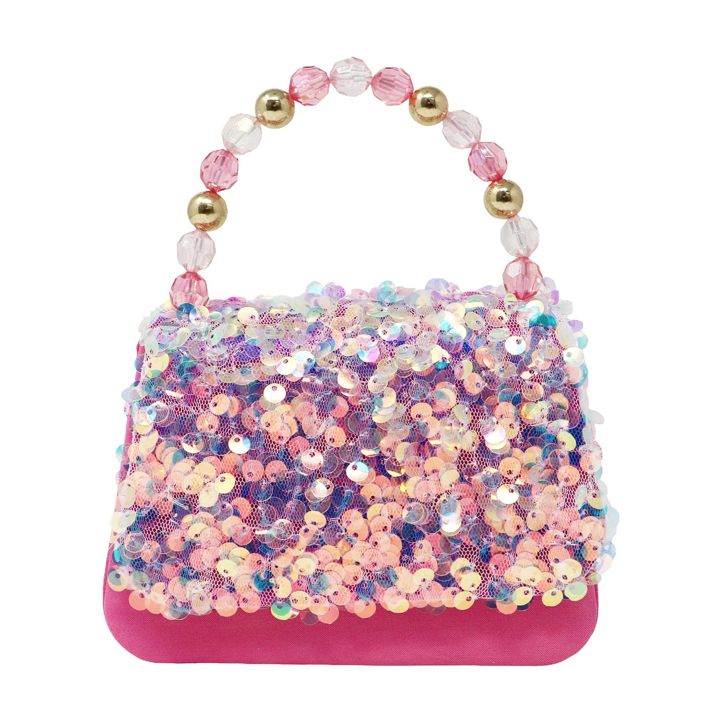 Pink Poppy Mermaid Flip Sequin Handbag