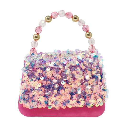 Pink Poppy Mermaid Flip Sequin Handbag