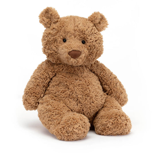 Brown teddy bear on a white background