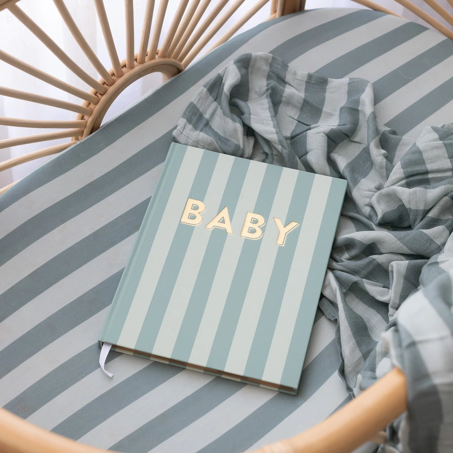 Fox and Fallow Baby Journal - Sage Stripe