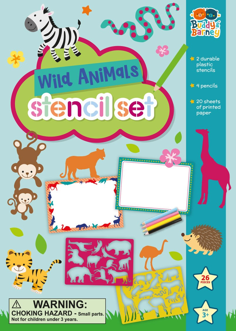 STENCILS AND PENCILS WALLET | WILD ANIMALS