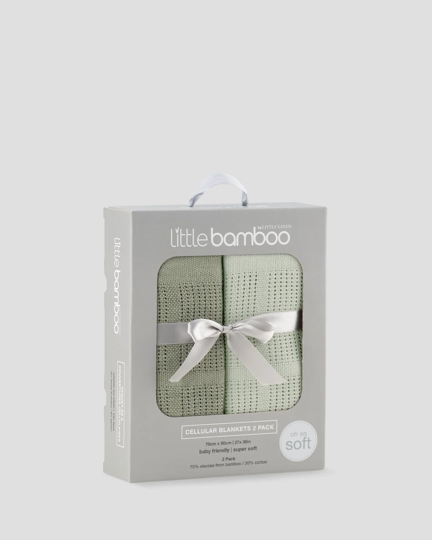 LITTLE LINEN COMPANY CELLULAR BLANKET 2 PACK | BAYLEAF