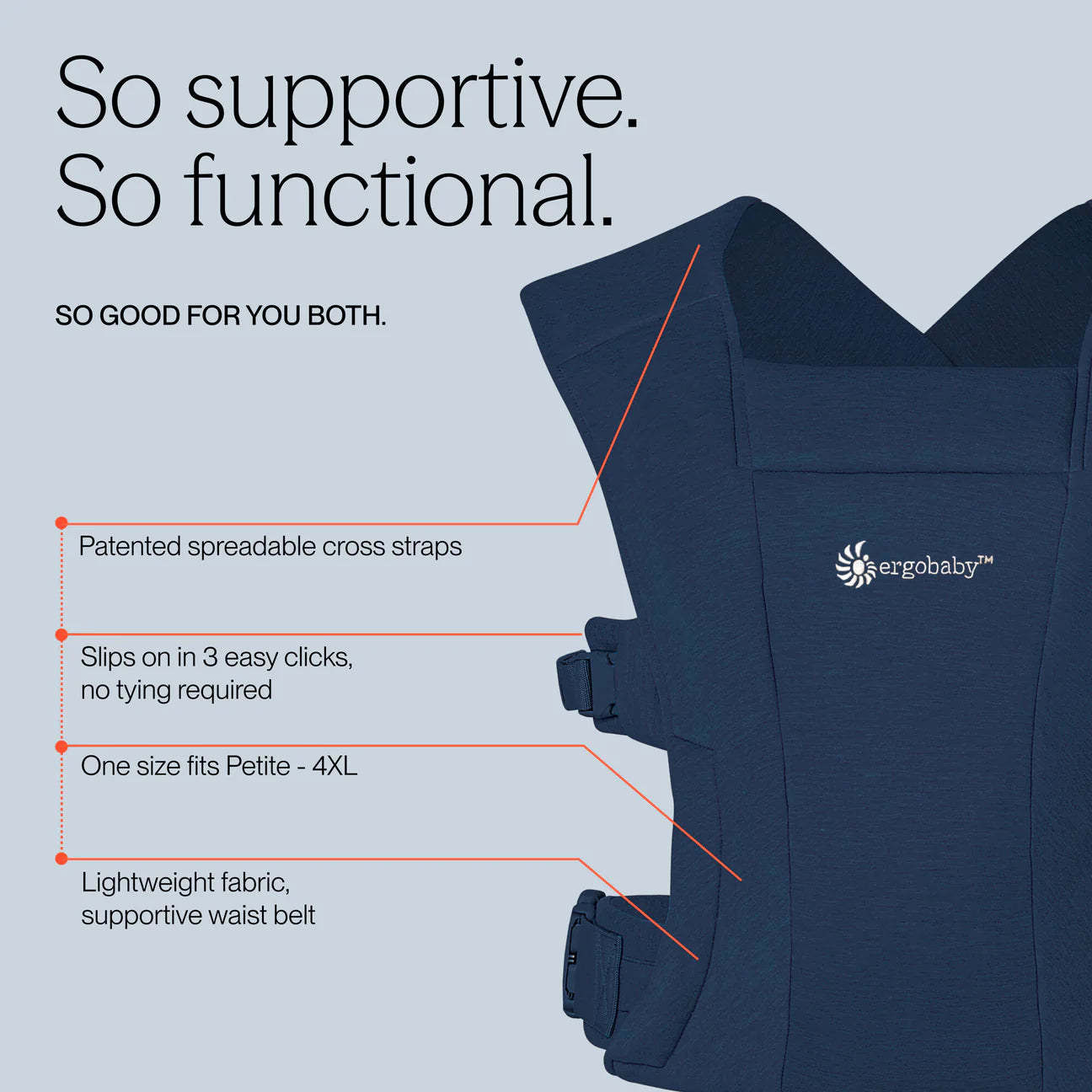 ERGOBABY EMBRACE NEWBORN BABY CARRIER | MIDNIGHT BLUE