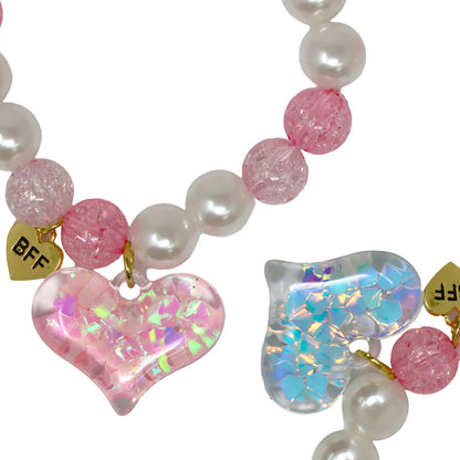 PINK POPPY BFF CONFETTI HEART BRACELET SET