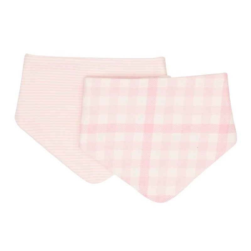 Two pink baby blankets with subtle patterns on a white background