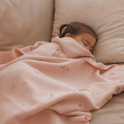 Fox and Fallow Cotton Blanket - Dusty Roses