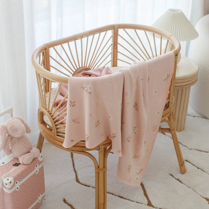 Fox and Fallow Cotton Blanket - Dusty Roses