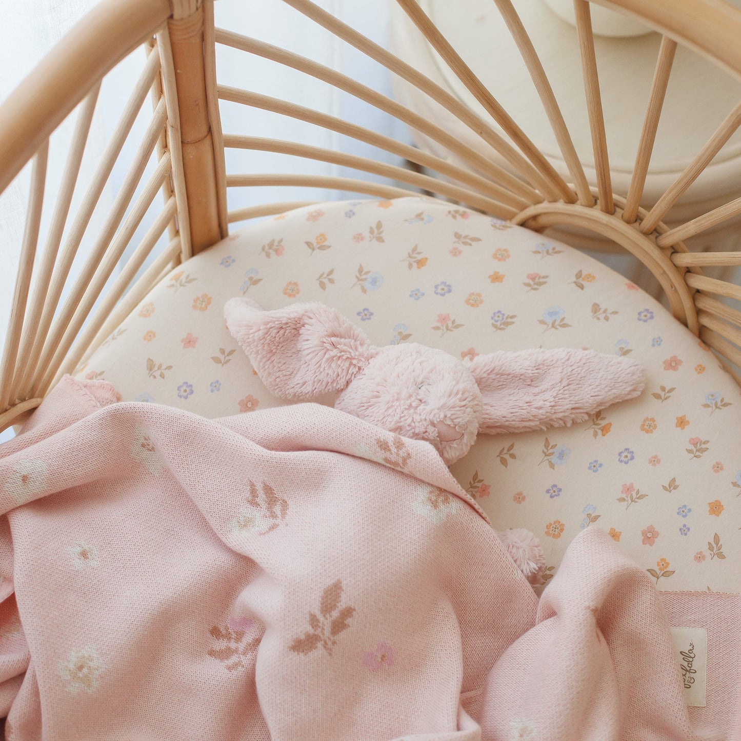 Fox and Fallow Cotton Blanket - Dusty Roses