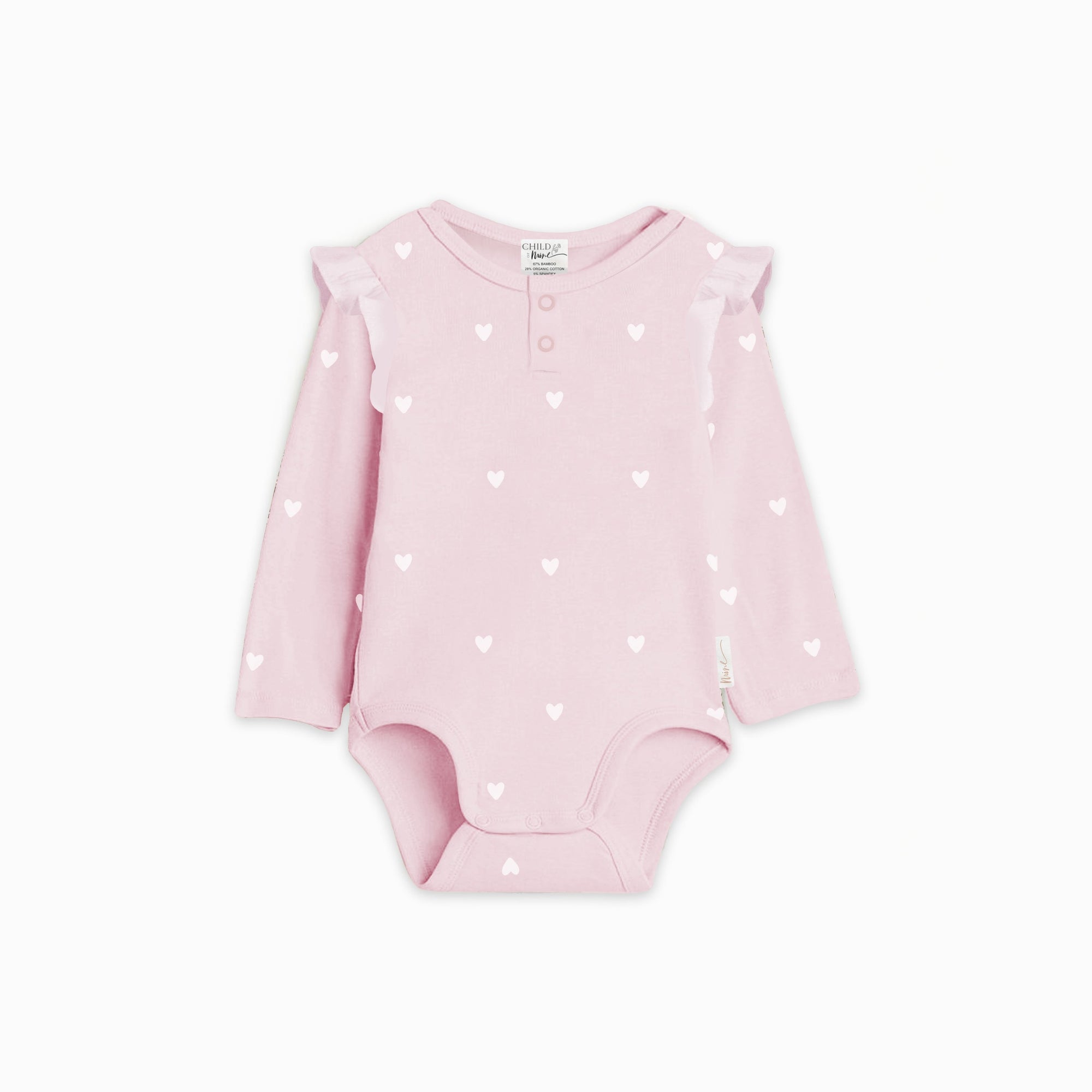 Child Of Mine Frilly Bodysuit - Pink Hearts