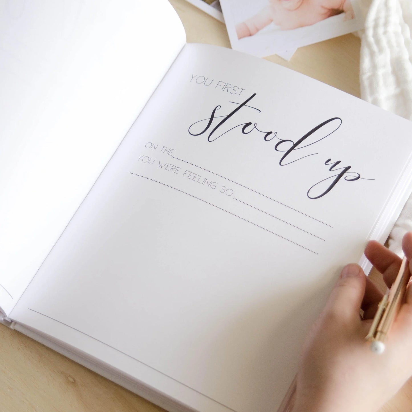 BLOSSOM AND PEAR BABY MEMORY BOOK | SAND LINEN