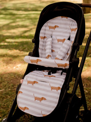 Bambella Designs Reversible Pram Liner - Dachshund Days