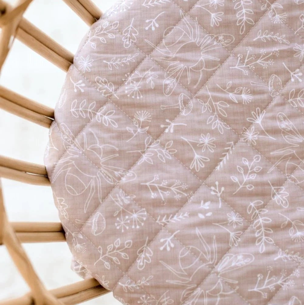 Bambella Waterproof Fitted Bassinet & Change Pad Cover - Bee Kind