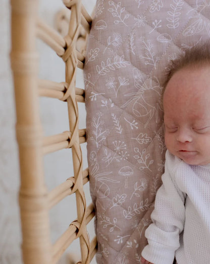 Bambella Waterproof Fitted Bassinet & Change Pad Cover - Bee Kind