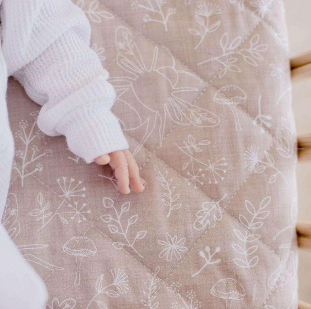 Bambella Waterproof Fitted Bassinet & Change Pad Cover - Bee Kind