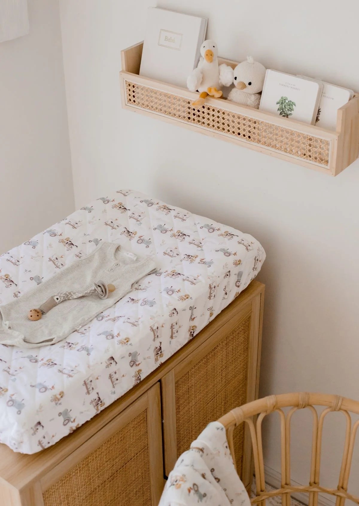 Bambella Waterproof Fitted Bassinet & Change Pad Cover - Oakwood Farm