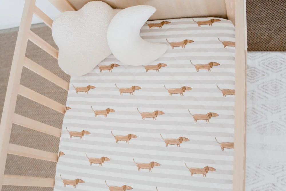 Bambella Waterproof Fitted Cot Sheet | Daschund Days