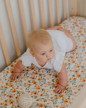 Bambella Waterproof Fitted Cot Sheet - Bloom