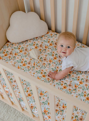 Bambella Waterproof Fitted Cot Sheet - Bloom