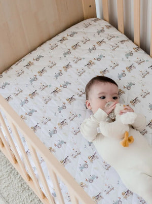 Bambella Waterproof Fitted Cot Sheet - Oakwood Farm