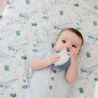 Bambella Waterproof Fitted Cot Sheet - Turtle Bay - Angus & Dudley Collections