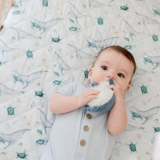 Bambella Waterproof Fitted Cot Sheet - Turtle Bay