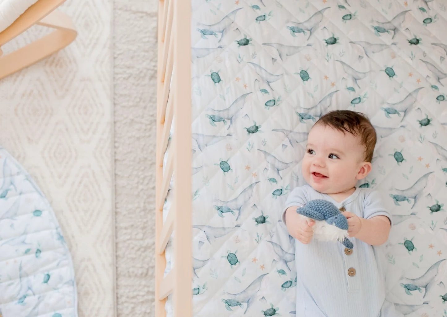 Bambella Waterproof Fitted Cot Sheet - Turtle Bay - Angus & Dudley Collections