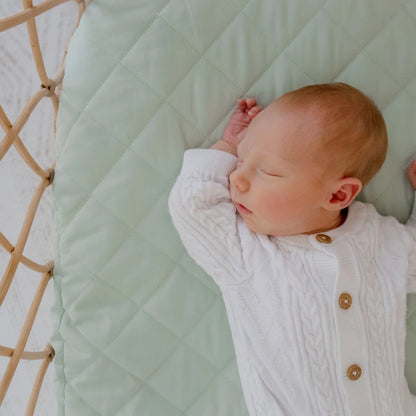 Bambella Waterproof Fitted Bassinet & Change Pad Cover - Fern