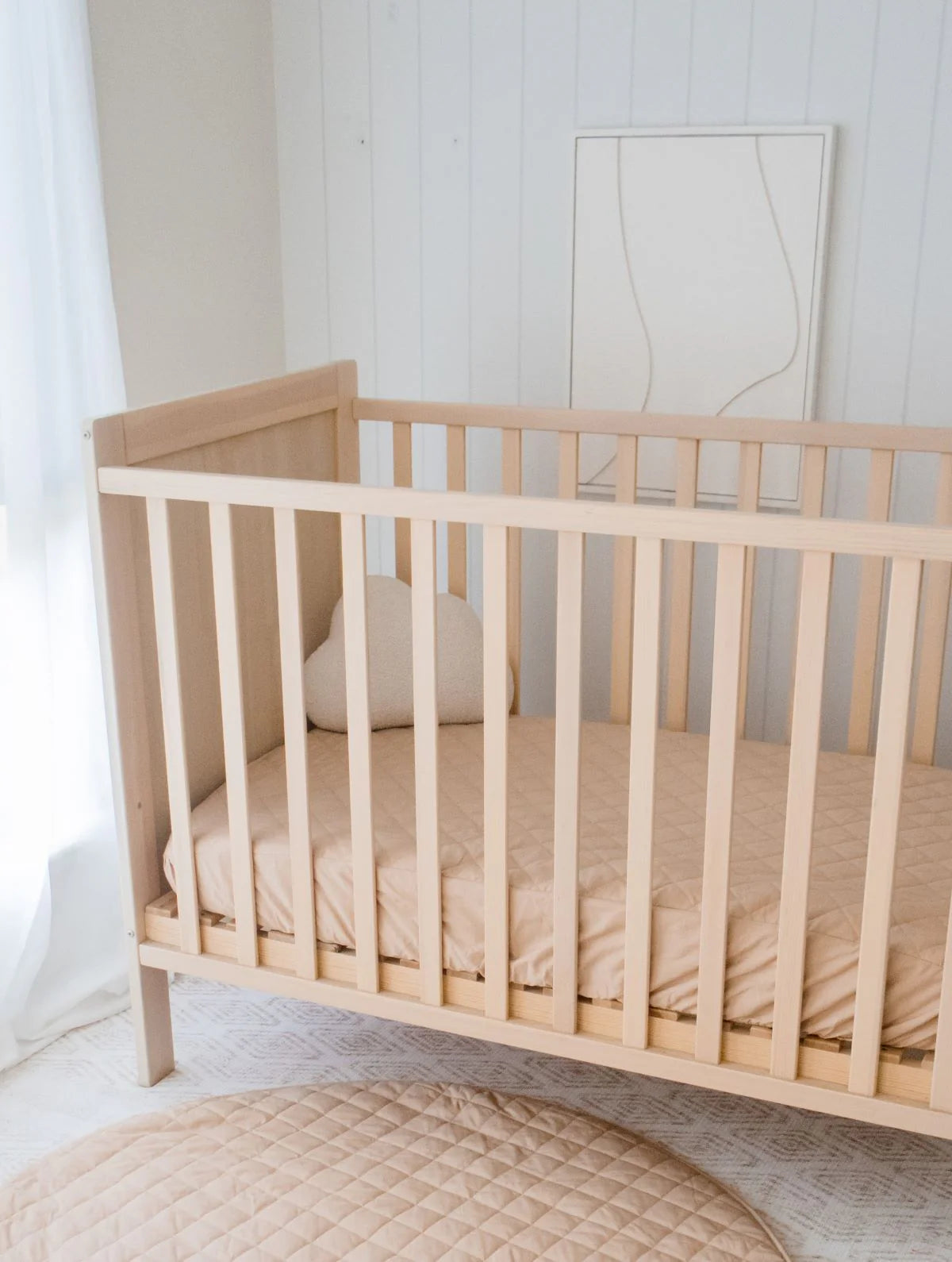 Bambella Waterproof Fitted Cot Sheet - Nude