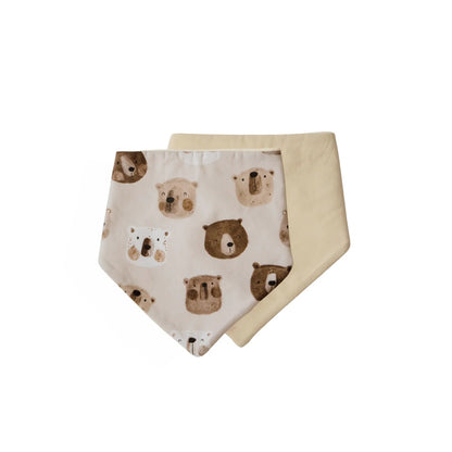 Baby bib with bear pattern on a white background