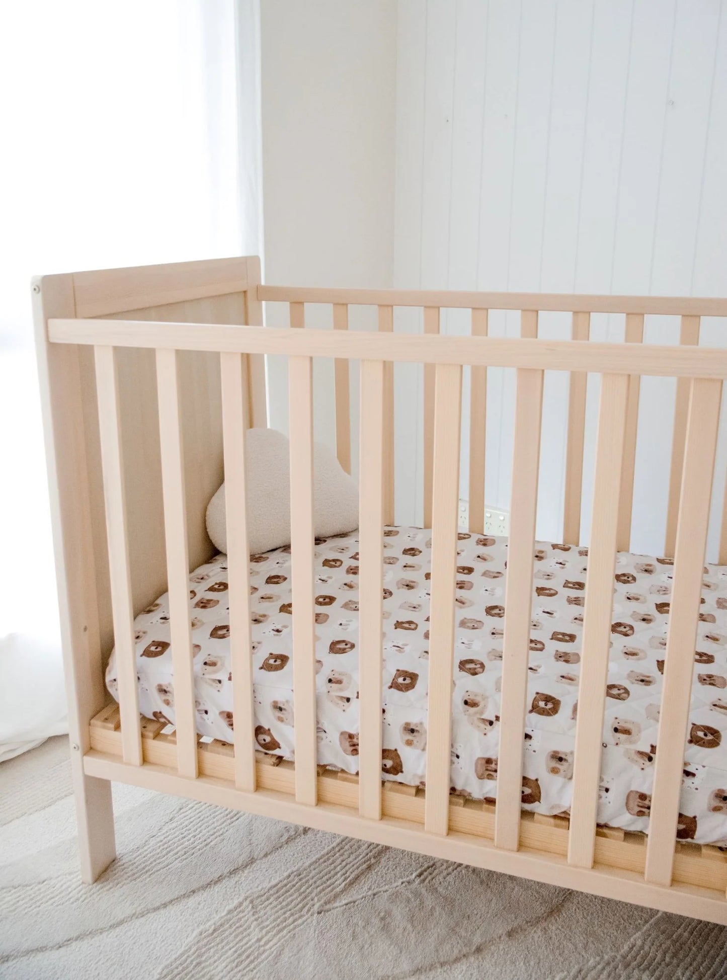 Bambella Waterproof Fitted Cot Sheet - Bear In There